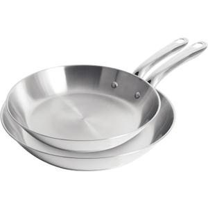 T-Fal Gourmet Stainless Steel Frying Pan Set, 11 and 12.5 in Skillets