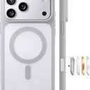 TORRAS Stronger Magnetic & Shockproof for iPhone 17 Pro Max Case, Fit for MagSafe, Military Grade Drop Protection, Camera Control, DIY Button, Slim for iPhone 17 Pro Max Case Translucent Silver