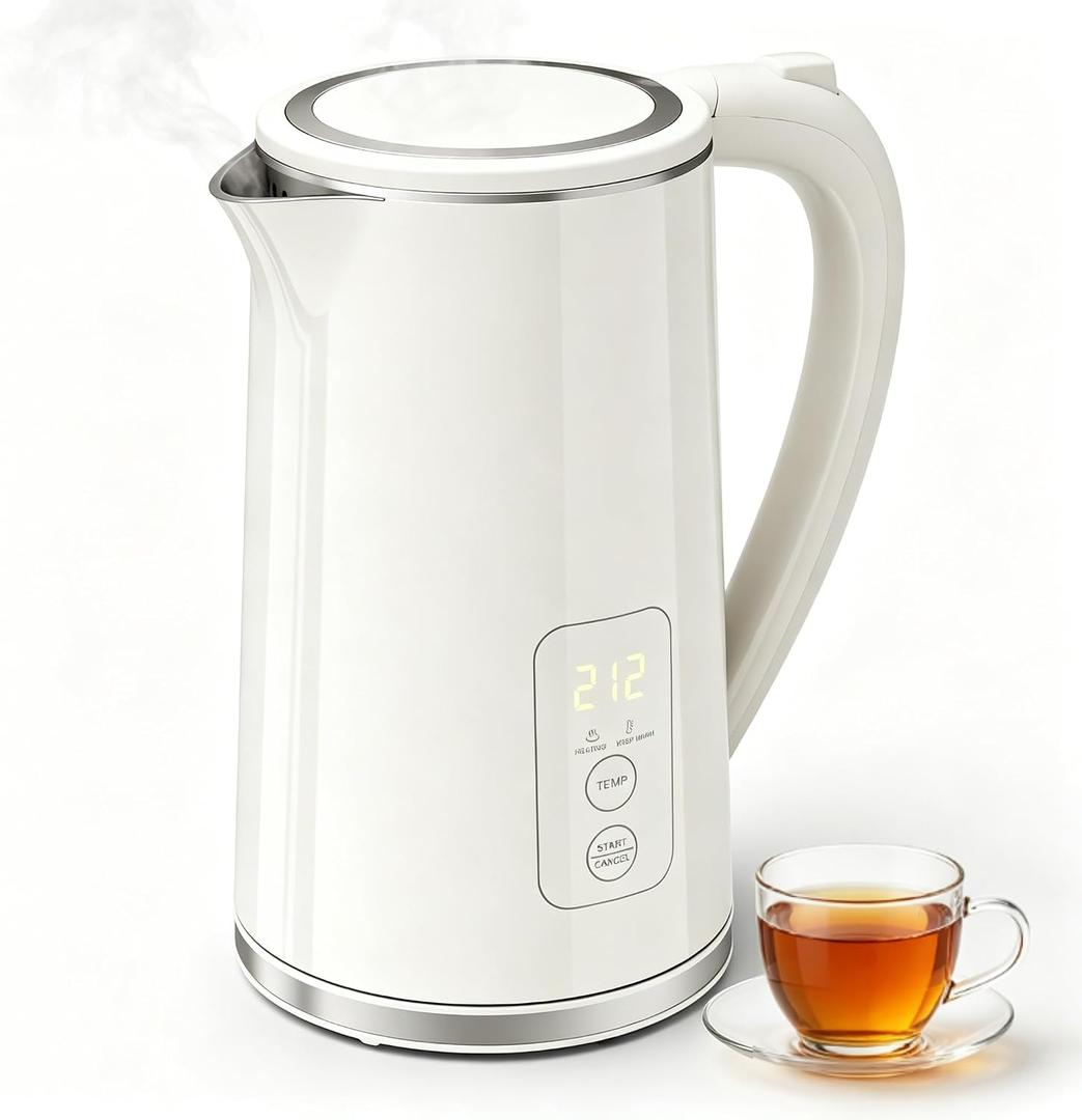 Electric Kettle Temperature Control, 1.7L Large Electric Tea Kettle, 4H Keep Warm Hot Water Boiler with 6 Presets, LED Screen Electric Kettles for Boiling Water, Boil-Dry Protection, BPA Free
