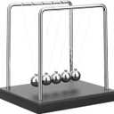SEVNPRIME 5 Large Beads Newton's Cradle Balance Balls Desk Toys Office Decorations with Black Wooden Base Desk Balance Balls Fun Science Physics Toys for Office/Bedroom/Living Room
