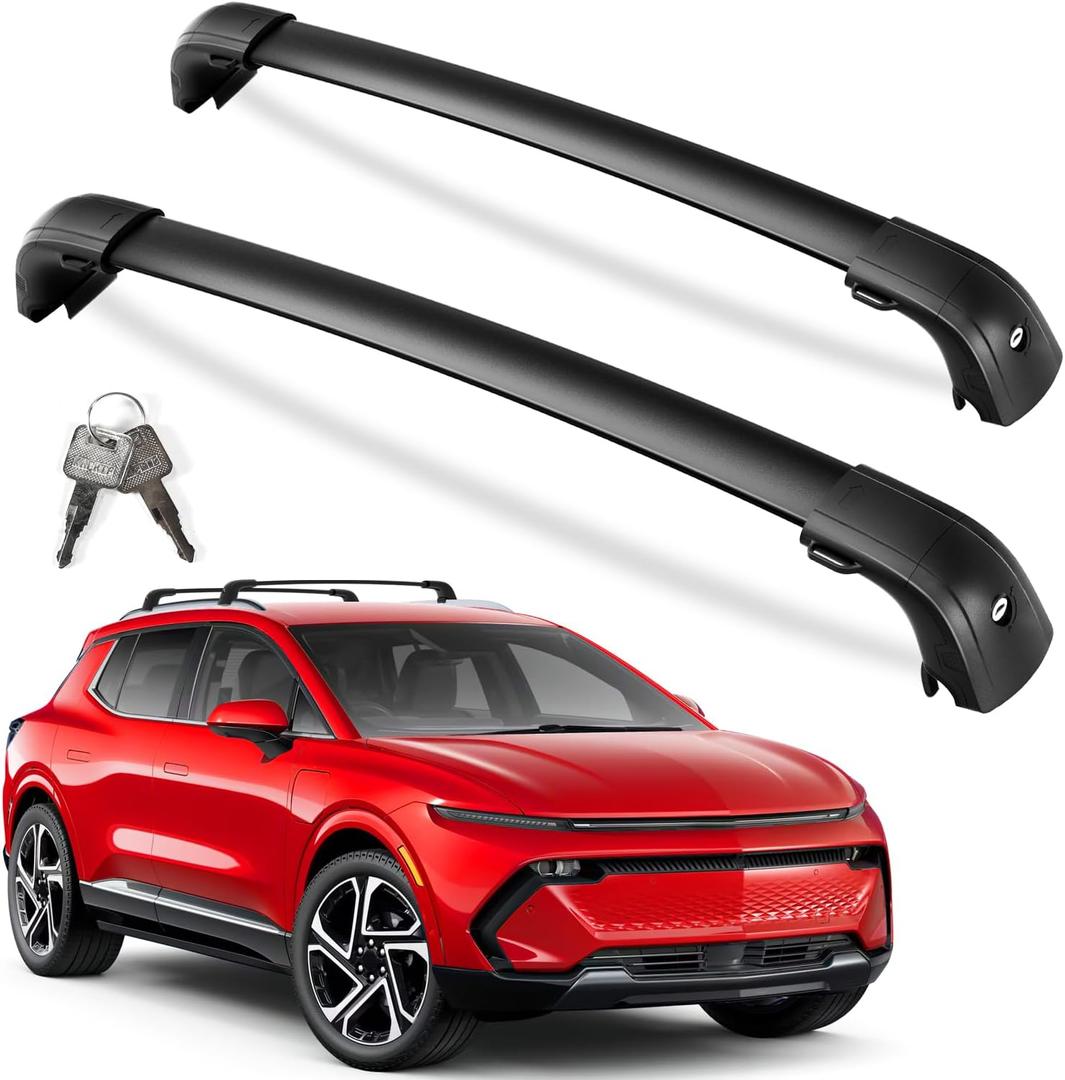 KINGGERI 300lbs Lockable Roof Rack Cross Bars Compatible with Chevy Chevrolet Equinox EV 2024 2025 2026 with Flush Side Rails, Heavy Duty Aluminum Roof Rails Crossbars Luggage Accessories
