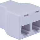 Power Gear White Duplex 4P4C in-Line Adapter, Extender for Home or Office, Ideal Used with Answering Machine, Modem, Fax Machine, 76570 2  Pack