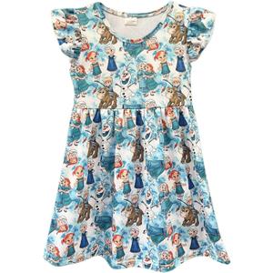 AQHOFSV Baby Girls Flutter Sleeve Princess Cartoon Printed Dress Toddlers Spring Summer Mermaid Printed Dress 1-8Y, 3X-Large, Blue1 AQHOFSV Baby Girls Flutter Sleeve Princess Cartoon Printed Dress Toddlers Spring Summer Mermaid Printed Dress 1-8Y, 3X-Large, Blue1