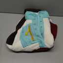 Yanekop Womens Fuzzy Fleece Pullover Sherpa Sweatshirt Long Sleeve Button Down Sweater Winter Fleece Jacket with Pockets (Small, Brown Light Blue)