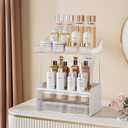 Delamu Bathroom Organizers and Storage, 2 Tier 2 Drawer Makeup Organizer Countertop, Easy to Install, Ideal for Bathroom Counter, Vanity, Clear
