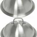 Griddle Accessories Pot Lids - Heavy Duty 12 Inch Round Basting Cover - Stainless Steel - Cheese Melting Dome and Steaming Cover - Best for Use in Flat Top Grill Cooking Indoor Outdoor- 2 Domes