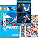 Sonic The Hedgehog Sonic Birthday Party Favors Set - Bundle with 24 Play Packs | Mini Coloring Books, Stickers, and More for Goodie Bags (Sonic Party Supplies)