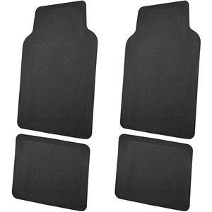Custom Accessories Universal Floor Mats for Cars, Trucks, and SUVs, Protect Against Everyday Wear, Trim to Fit for Full Coverage, Anti-Skid Backing, Black (4-Piece)