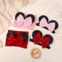 choicbaby Baby Girl Headbands Mouse Ears Headwrap with Sequin Polka Dot Bow Soft Stretchy Nylon Hair Bands for Newborn Infant Baby Toddler Girls- Pack of 4