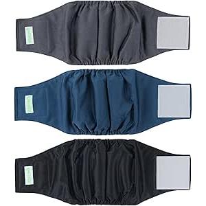 wegreeco Washable Dog Diapers  Washable Male Dog Belly Wrap  Pack of 3  (Black, Charcoal, Navy, Medium)