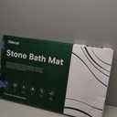 XMarrat Stone Bath Mat, Diatomaceous Earth Bath Mat, Super Absorbent Quick Drying Stone Bath Mats for Bathroom, Non-Slip Bath Stone Mat, Natural Stone Shower Mat, Easy to Clean(23.6 x 15.4 Dark Grey)