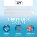 GPI - 13" x 18" - Bulk Pack of 100, 4 Mil Thick, Heavy Duty, Clear Plastic Reclosable Freezer Zip Bags, With White Block for Labeling, Strong & Durable Poly Baggies With Resealable Zipper Top Lock.