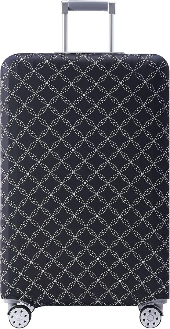 TRAVELKIN more than travel Luggage Covers For Suitcase Tsa Approved,Suitcase Cover Protector Fit 18-32 Inch Luggage (Black Sanskrit)