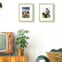upsimples 8x10 Picture Frame, Display Pictures 5x7 with Mat or 8 x 10 Without, Wall Hanging Photo Frames, Green, 1 Pack