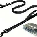 Heavy Duty Dog Leash - 2 Handles by Padded Traffic Handle for Extra Control, 6foot Long - Perfect for Medium to Large Dogs (6 ft, Black)