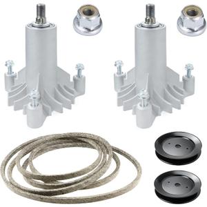 42 Inch Deck Mower Rebuild Kit Includes (2) Spindles 130794 532130794 582922301, (2) Pulleys 173436 129861, (1) Deck Belt 144959 95", for AYP Craftsman Poulan Husqvarna LT1000 LT2000 YTH1842 DYT4000