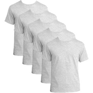Hanes Ultimate Men's 5-Pack Tagless ComfortSoft Crewneck T-Shirt (2 Grey, 2 Black, 1 Blue)  2XL