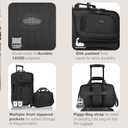 U.S. Traveler Rio Lightweight Softside Rolling Carry-on Suitcase, 2-Wheel Set, Black, 21"/14"