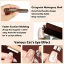SIUSIO 3 In 1 Nail Magnet, Multifunctional Cat Eye Magnet For Gel Polish Magnet Stick Nail Art DIY Tools Design Walnut-Wood