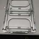 FUNYKICH 2ft Small Folding Camping Table, 3 Height Adjustable Portable Picnic Table, Lightweight Aluminum Outdoor Tables with Carry Handle for Camping, Picnic, BBQ, 58x40cm(L22.8 xW15.7), Silver