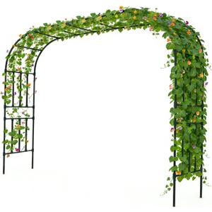Twira Square Tube Garden Arch Trellis 10.5ft x 1.6ft x 8.2ft, Extra Tall Wide PE-Coated Metal Arbor for Climbing Plants Outdoor, Large Wedding Arch for Ceremony, Archway, Party, Lawn Decoration Black