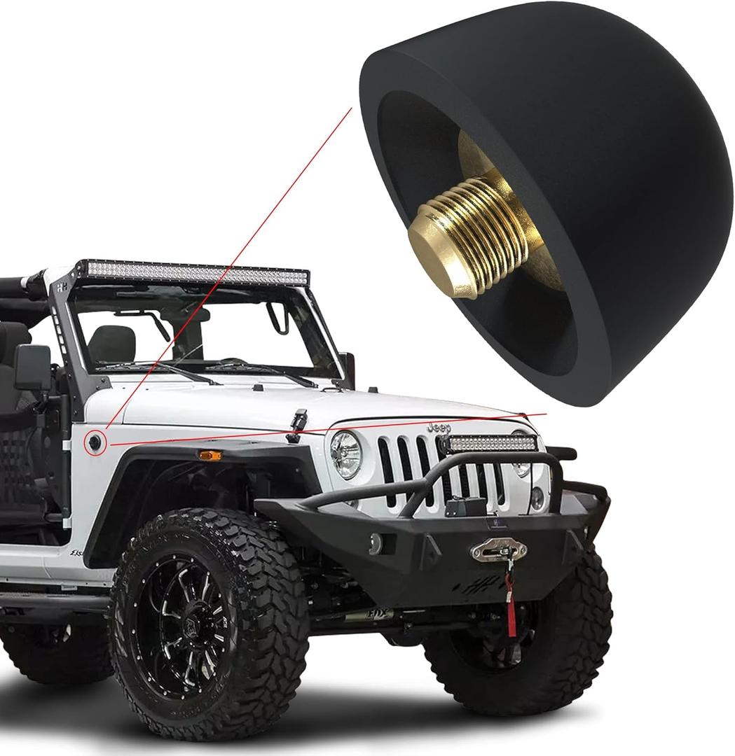 BASIKER Antenna Delete Cap Fit for Jeep Wrangle Gladiator JK JL Rubicon Sport Unlimited 4xe Willys Mojave, Car Wash Proof Jeep Antenna Cover Antenna Delete, Jeep Accessories