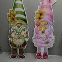 Umigy 3 Pcs Spring Yard Sign Gnome Outdoor Sign with Stakes 32 x 10 Inch Spring Flower Gnome Lawn Decor Spring Yard Decor Spring Lawn Decor for Home Pathway Walkway Decor