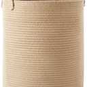 80L Extra Large Jute Laundry Hamper Tall Woven Laudnry Basket Wicker Rope Clothes Hamper Boho Blanket Basket in Living Room Bedroom 16"D x 22"H