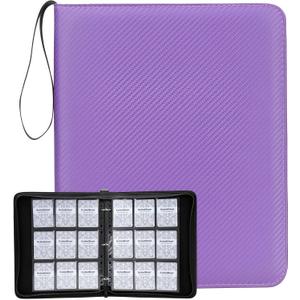Card Binder  720 Capacity, Zippered Trading Card Holder for MTG, Sports & Collectible Cards  Acid-Free, Durable & Travel-Friendly Storage (Purpule, 9 Pocket)