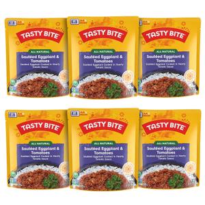 Tasty Bite Punjab Eggplant, 10 Ounce, Pack of 6, Ready to Eat, Microwavable Entree, Vegan, Sweet & Spicy BBD 03/31/2027