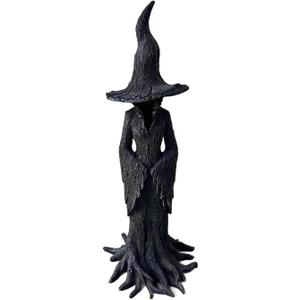 Witch Statue Resin Crafted Desktop Ornament, Hand-Painted Enchanting Witch Statue, Retro Magician Mysterious Curse Halloween Theme Statues Figurine