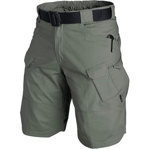 AUTIWITUA Men's Waterproof Tactical Shorts Outdoor Lightweight Quick Dry Breathable Hiking Fishing Cargo Shorts (Green, L)