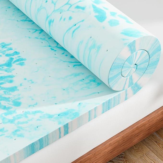 Mattress Toppers Memory Foam Twin, 2 Inch Thick Bed Topper Pad Cooling Gel Infused Soft Comfy Padding Breathable for Sleeper Sofa Couch RV Camper, CertiPUR-US Certified