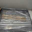 DEARBB Extra Wide Baby Gate Ultra Narrow Spacing 30.11-77.36" Pressure Mounted Double Lock Swing Auto Close Walk Through Metal Safety Pet Gate for Stairs and House Doorway Kitchen (34.05"-45.86", Black)