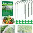 10 X 33 FT Garden Mesh Netting Kit Pest Barrier for Raised Beds, Fruit Tree Netting with 6 Sets Garden Hoops & 12 Clips for Cicadas Bird Insect, Blueberry Bush Netting Cover for Garden Protection