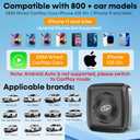 Wireless CarPlay Adapter for iPhone - Bluetooth Apple CarPlay Adapter Converts Wired to Wireless, Plug-and-Play, No Delay, Automatic Reconnection, Compatible with iOS 10+