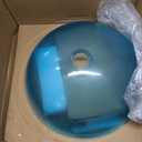 Bathroom Vessel Sink, Tempered Glass Vanity Round Bowl, Clear Blue, 16.5 x 5.5 inches