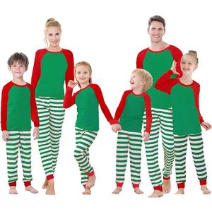 Benaive Matching Family Christmas Pajamas Set Holiday Pjs for Women Men Sleepwear (Striped Green, 14)
