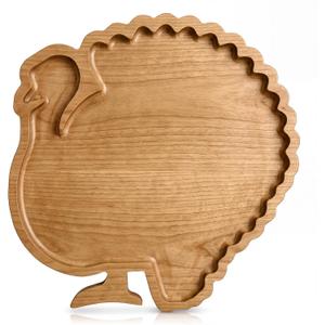 Sliner Turkey Charcuterie Board Wooden Thanksgiving Serving Platter Tray, 15 x 12 x 1 inches/ 38 x 30 x 2.5 cm