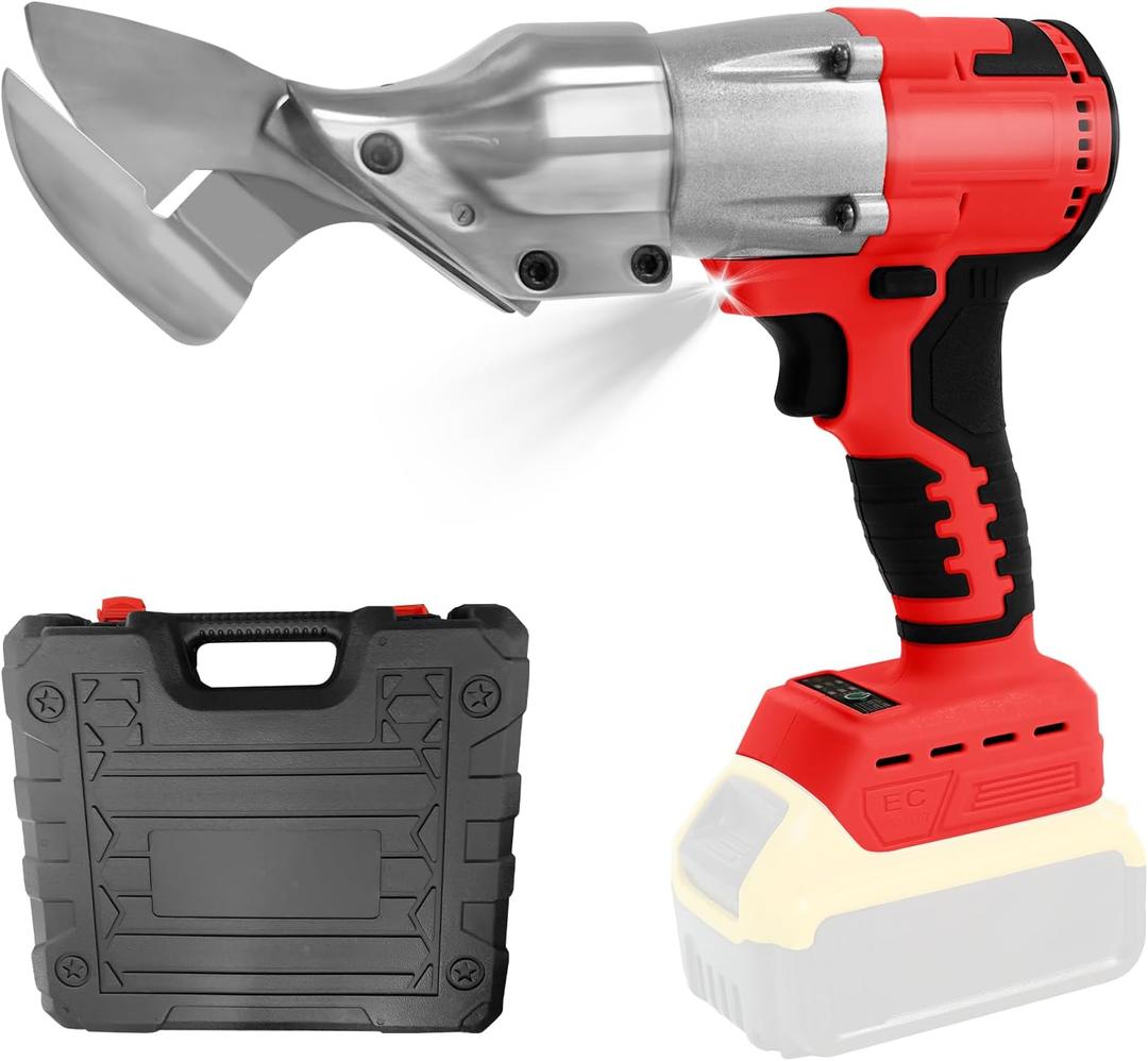 Brushless Cordless Metal Shears with LED & LCD Display, 2500 RPM 800W Compatible with Mil-waukee 18V Battery, Cuts 18GA Metal, Perfect for Stainless Sheet, Iron, Carpet, Leather, Cardboard (Tool Only)