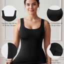 KIKIMINK Womens Shapewear Tank Top Tummy Control - Seamless Compression Tanks for Women - Slimming Body Shaper Undershirt (Black, L)