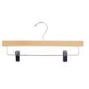 NAHANCO 6214RCCHHU 14 Wooden Pant Skirt Hanger with Chrome Hook and Clips, Natural (Pack of 25)