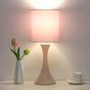 Seaside village Pink Touch Lamp, 3 Way Touch Control Desk Lamp, Bedside Dimmable Lamp Decorative Nightstand Lamp, Small Night Light for Girls, Living Room, Dorm, Home Office, 9W LED Bulb Included