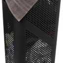 Mind Reader Slim Laundry Hamper with Lid, 60L Clothes Basket, Ventilated Plastic, Black, Single
