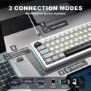 YUNZII AL71 75% Mechanical Keyboard,Full Aluminum CNC,Hot Swappable Gasket,2.4GHz Wireless BT5.0/USB-C Wired,NKRO Programmable RGB Backlight Creamy Typing for Win/Mac(Silver,Crystal White Switch)
