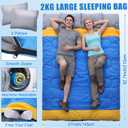 4 Pcs Camping Tent Set Include 1-2 Person Tent, Sleeping Bag, Air Mattress and 110v Ac/12v Electric Air Pump with 3 Nozzles Easy Set up Shelter with Rain Fly and Carrying Bag for Outdoor, Air mattress size: about 75 × 54"
