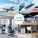 Airplane Foot Hammock, Portable Airplane Footrest to Relax Feet, Adjustable Foot Hanger for Long Trip Home Office, Travel Essentials, Navy