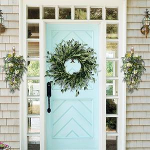14" Green Preserved Olive Branch Wreath Home Decor Front Door Wall Window Spring Summer Fresh Mother's Day Decoration