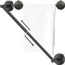DGYB Adjustable Suction Cup Towel Bar for Bathroom 14 Inch ~ 27 Inch Matte Black Towel Rack Stainless Steel Bath Towel Holder for Glass Shower Door