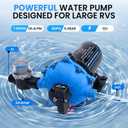 12V RV Water Pump, 7.5GPM 80PSI 5-Chamber Diaphragm Pump, Self-Priming with Heavy Duty Pressure Switch & Strainer for RV, Marine, Boat, Yacht, Caravan, Off-Grid Living